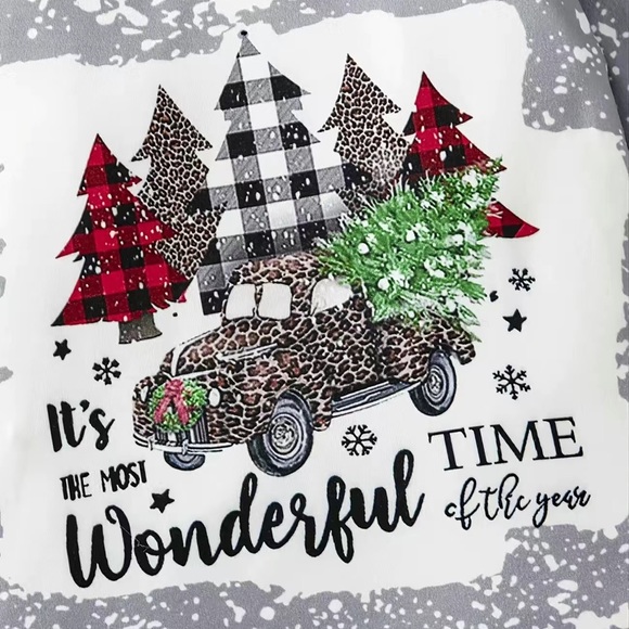 Christmas Long Sleeve w/ Leopard Flare Pants - Picture 3 of 6